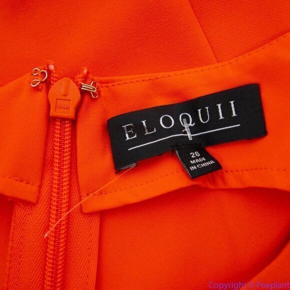 NEW Eloquii Orange Shift Sleeveless sheath Dress with‎ Asymmetric Wrap, 26 - Picture 11 of 16